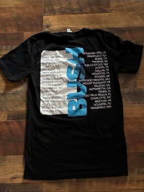 Bush Tour tshirt Black Short Sleeve Tee with Large Blue (S)